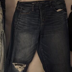 American Eagle Outfitters Women's Dark Blue Skinny Jeans